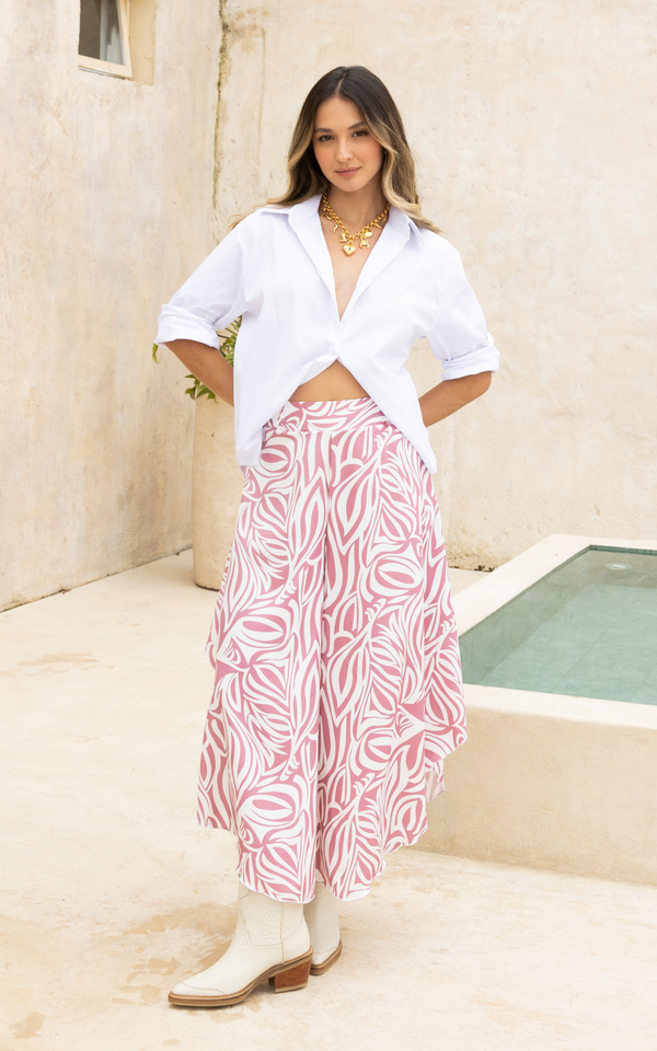PANTALON MARIPOSA ESTAMPADO HOJAS