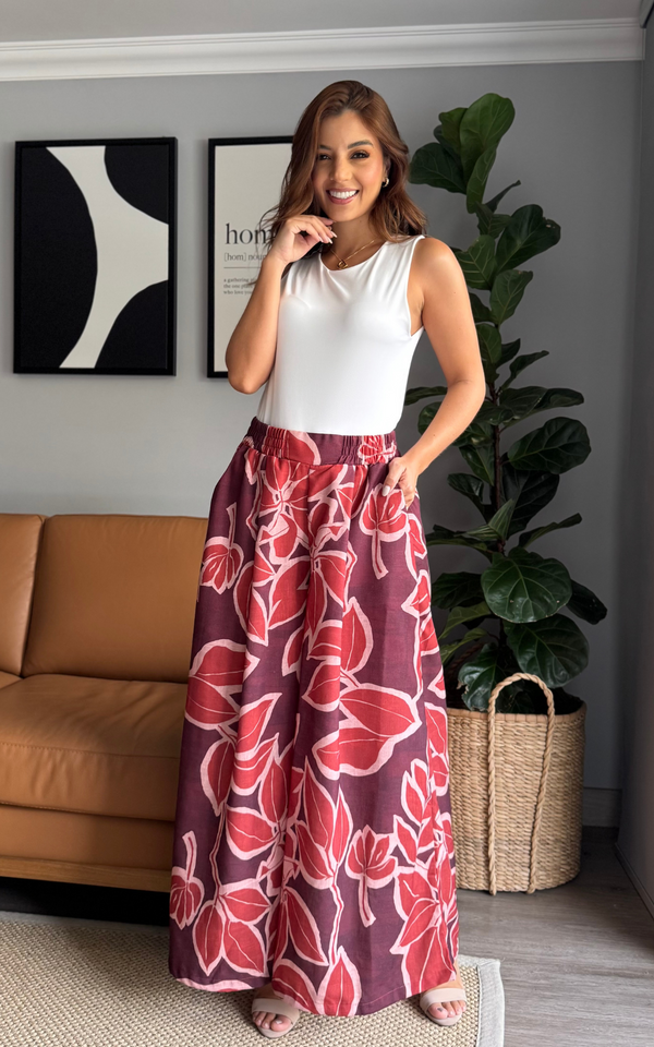 PANTALON LUCIANA HOJAS
